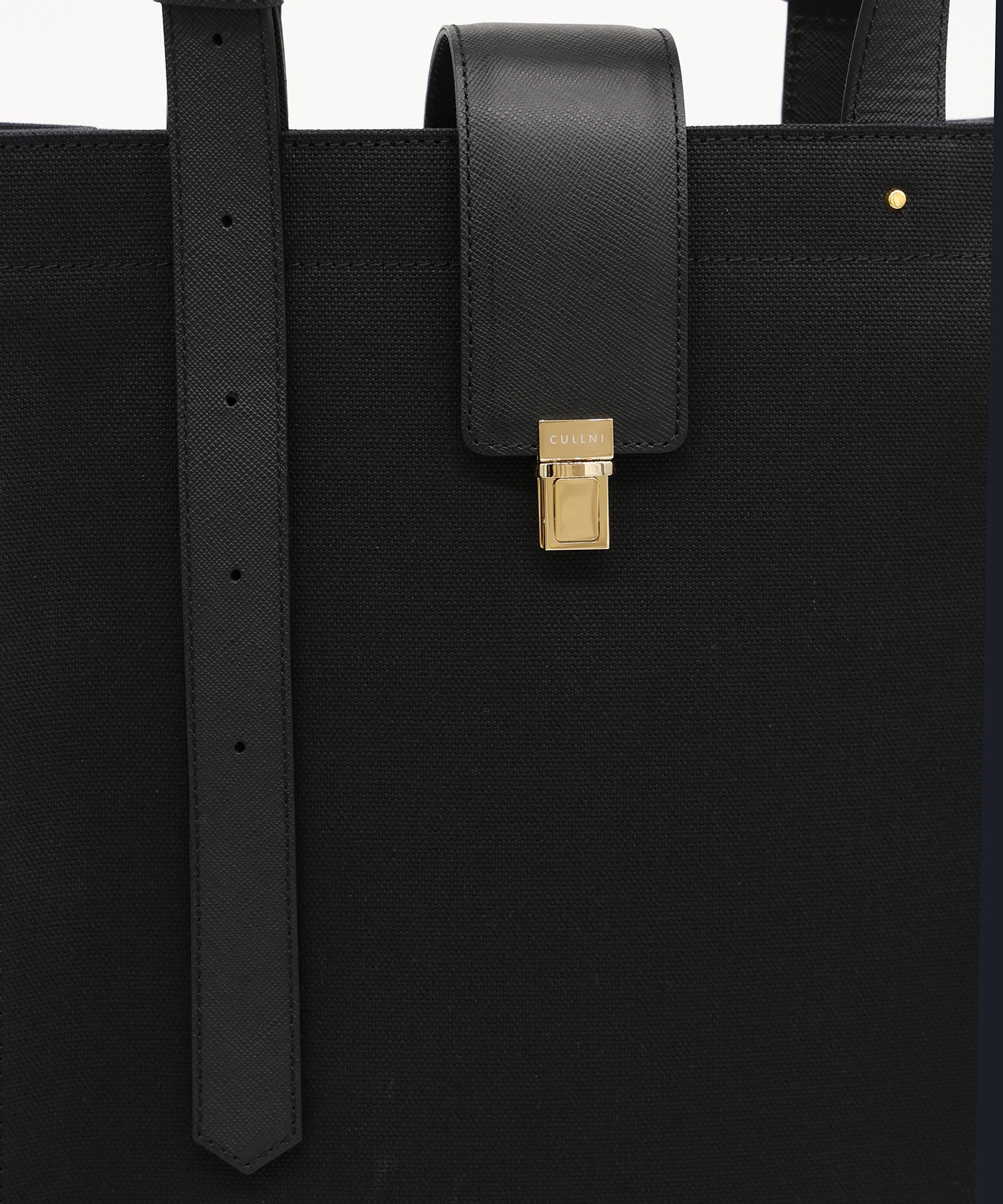 Leather Flap Adjustable Belt Canvas Tote