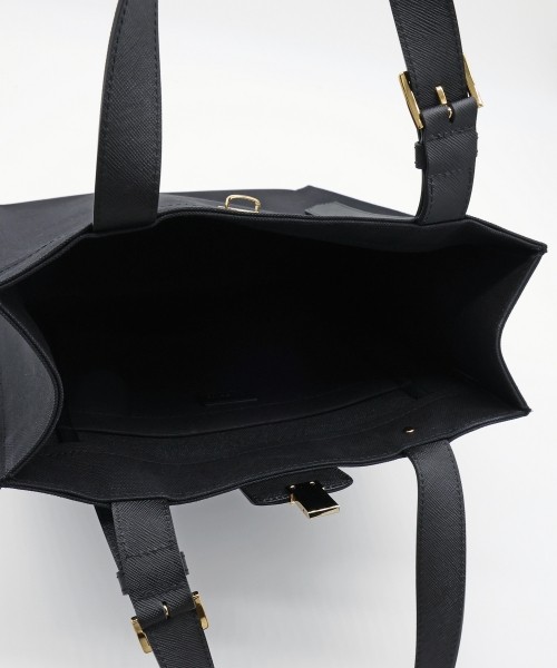 Leather Flap Adjustable Belt Canvas Tote