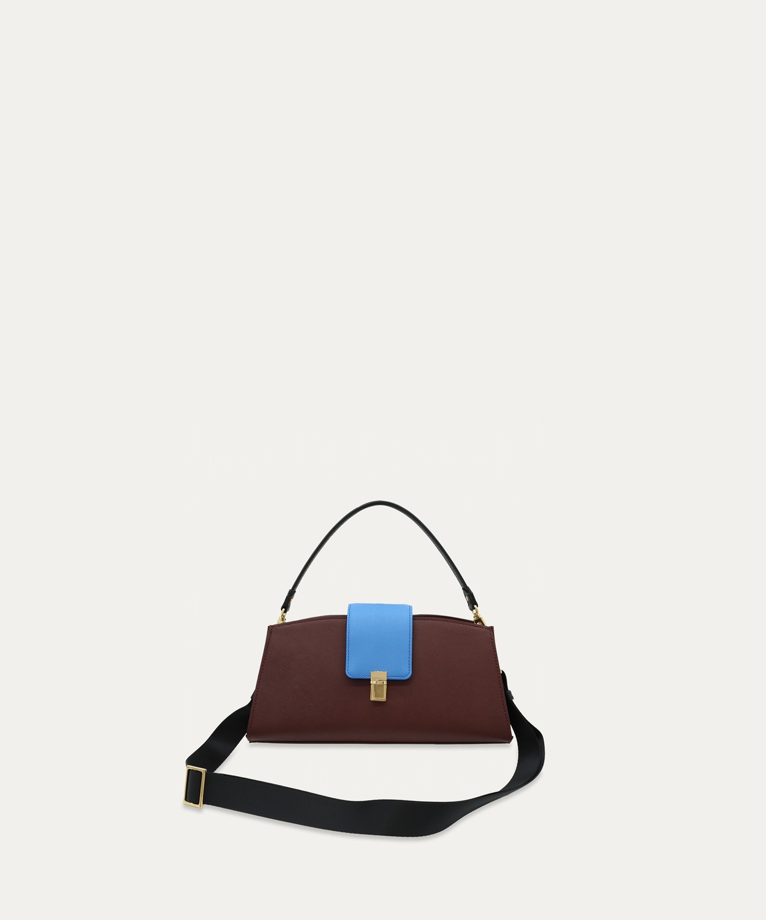 Flap Trapezoid Leather Bag