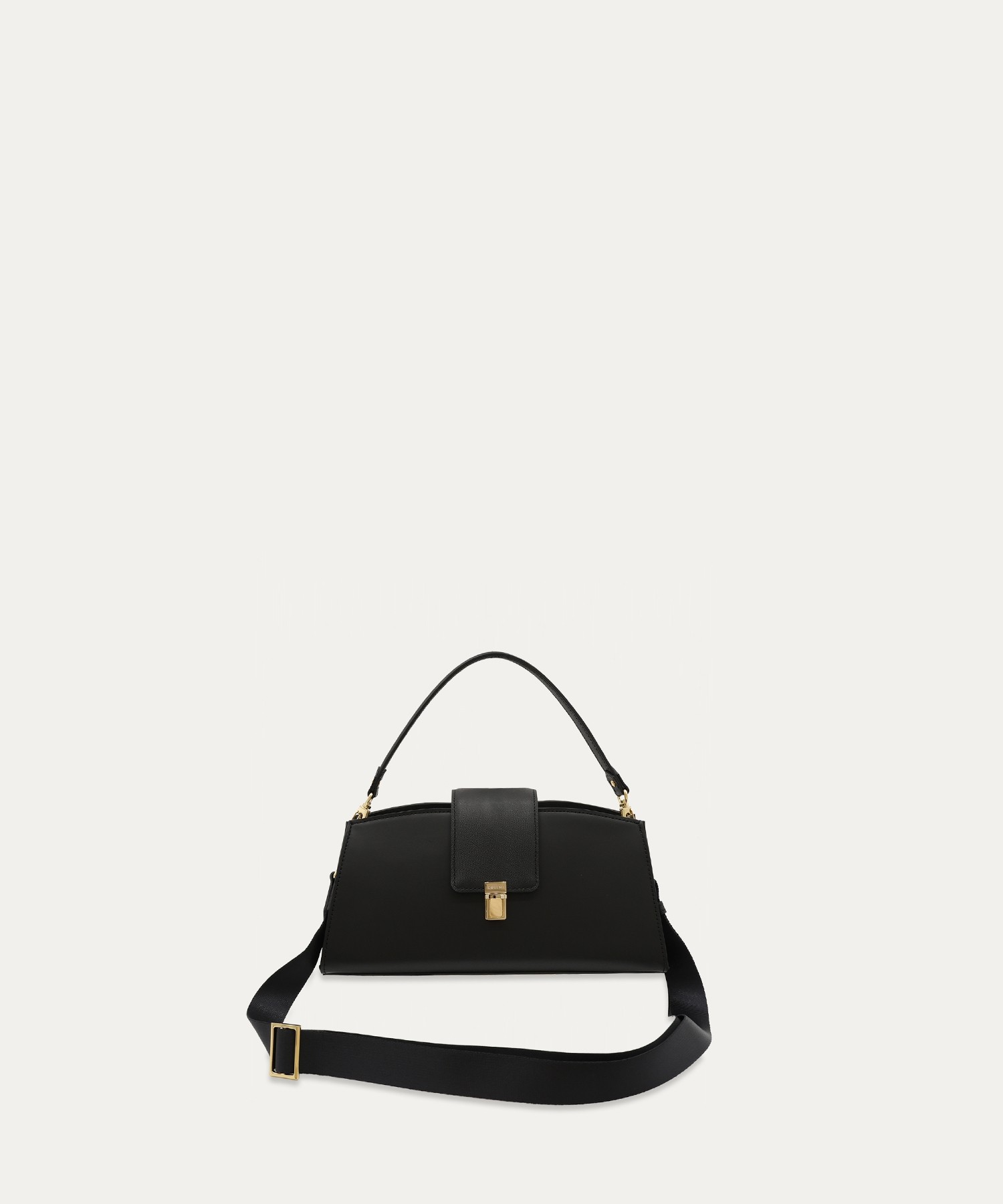Flap Trapezoid Leather Bag
