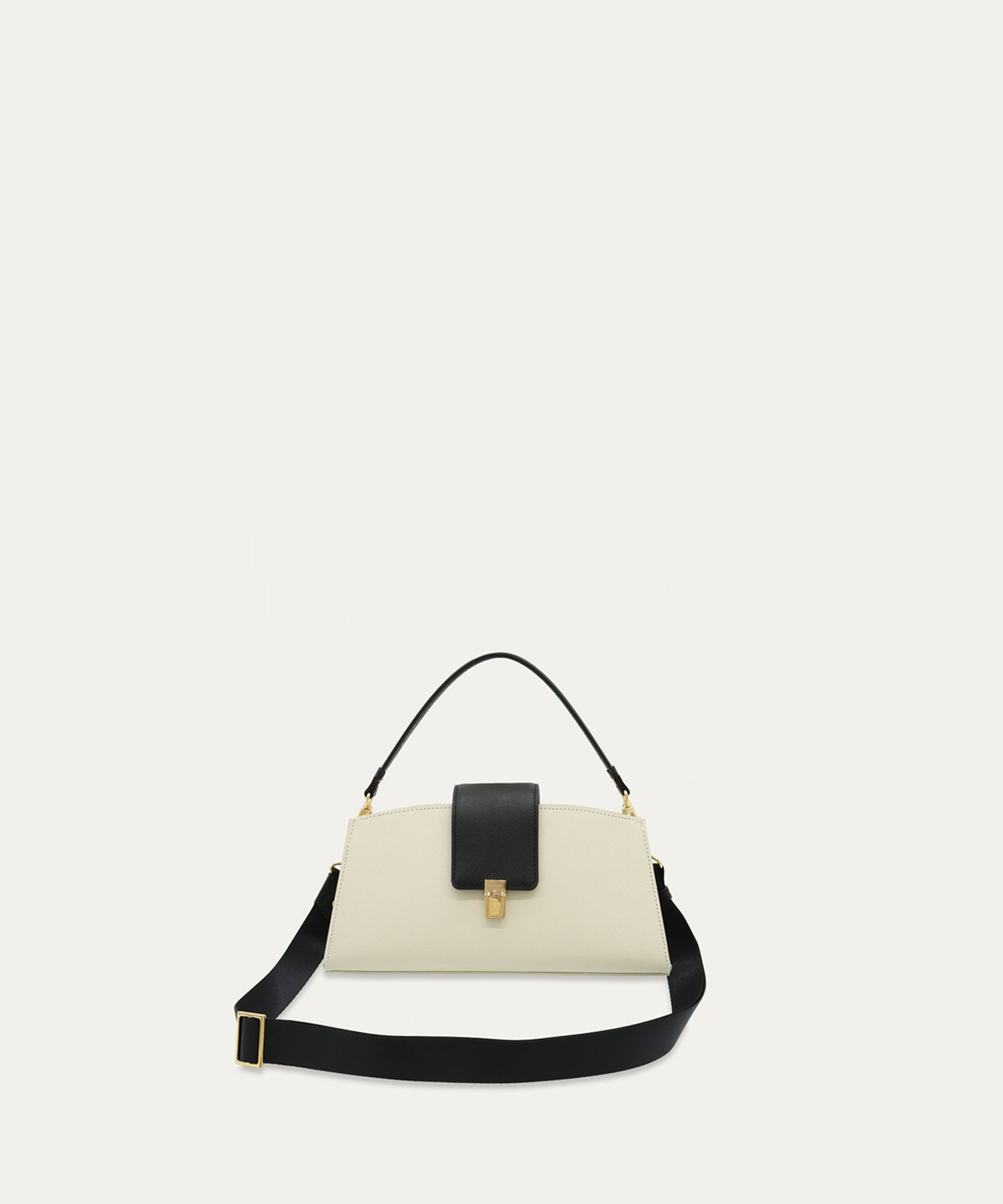 Flap Trapezoid Leather Bag
