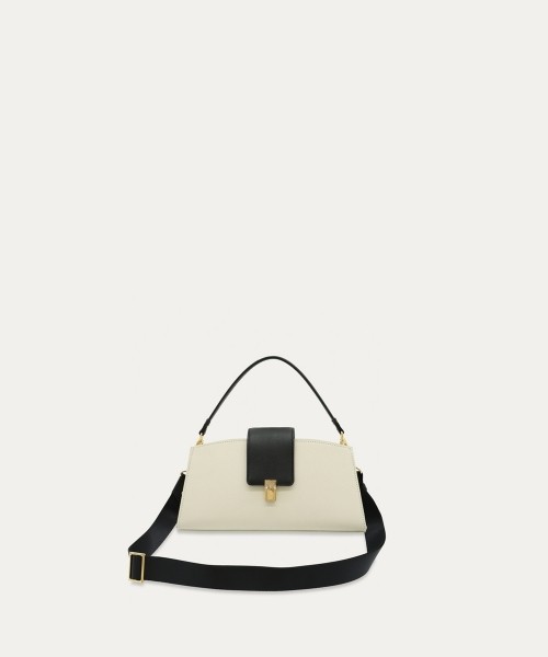 Flap Trapezoid Leather Bag