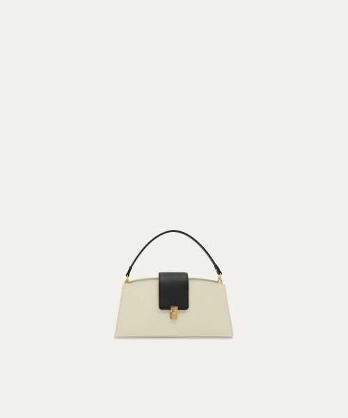 Flap Trapezoid Leather Bag