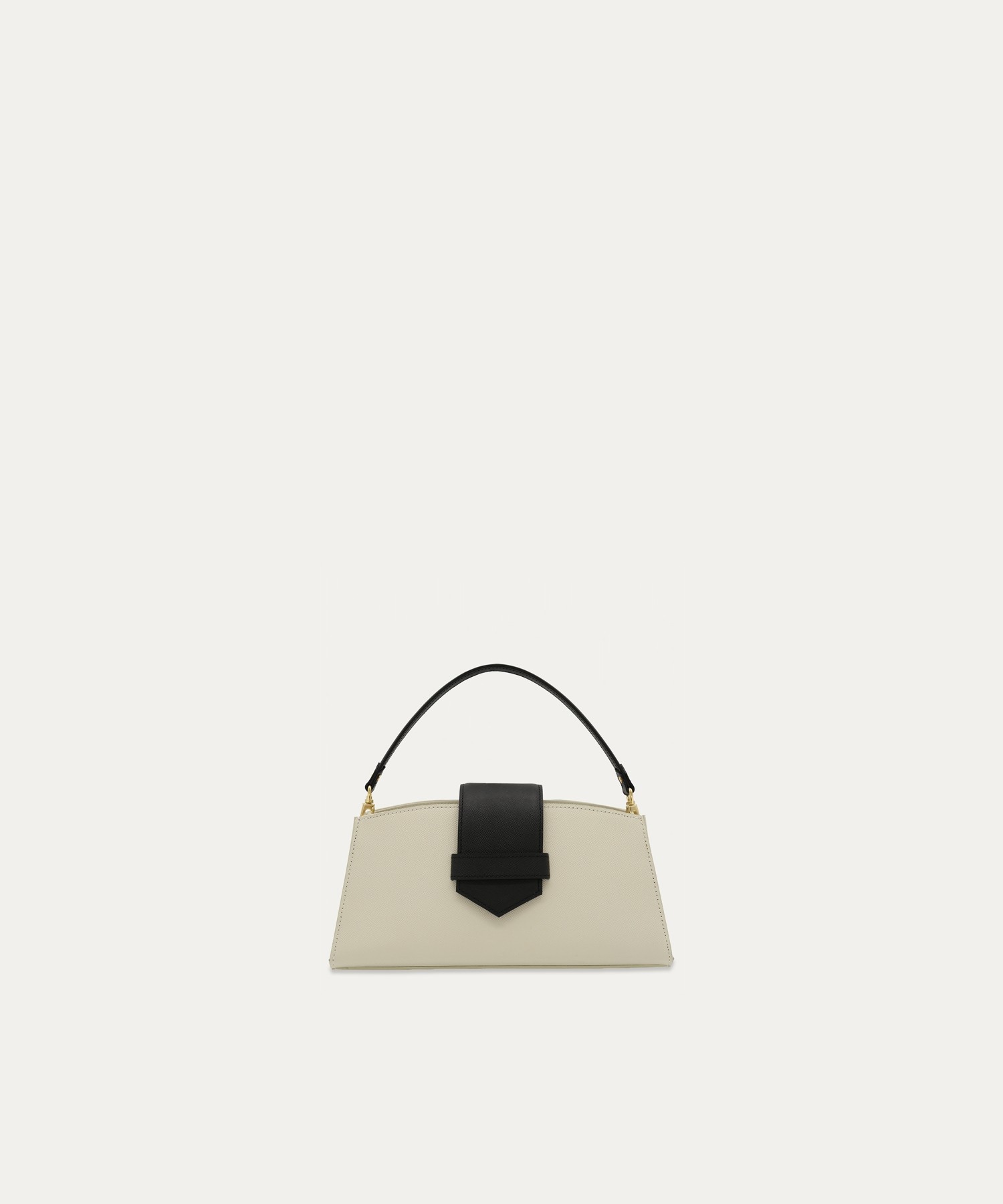 Flap Trapezoid Leather Bag