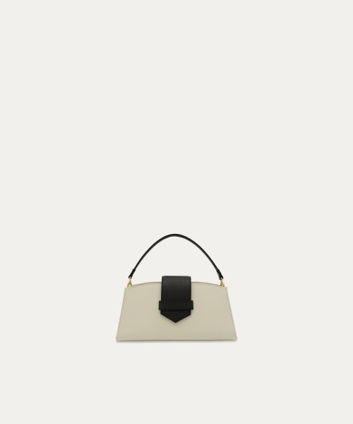 Flap Trapezoid Leather Bag