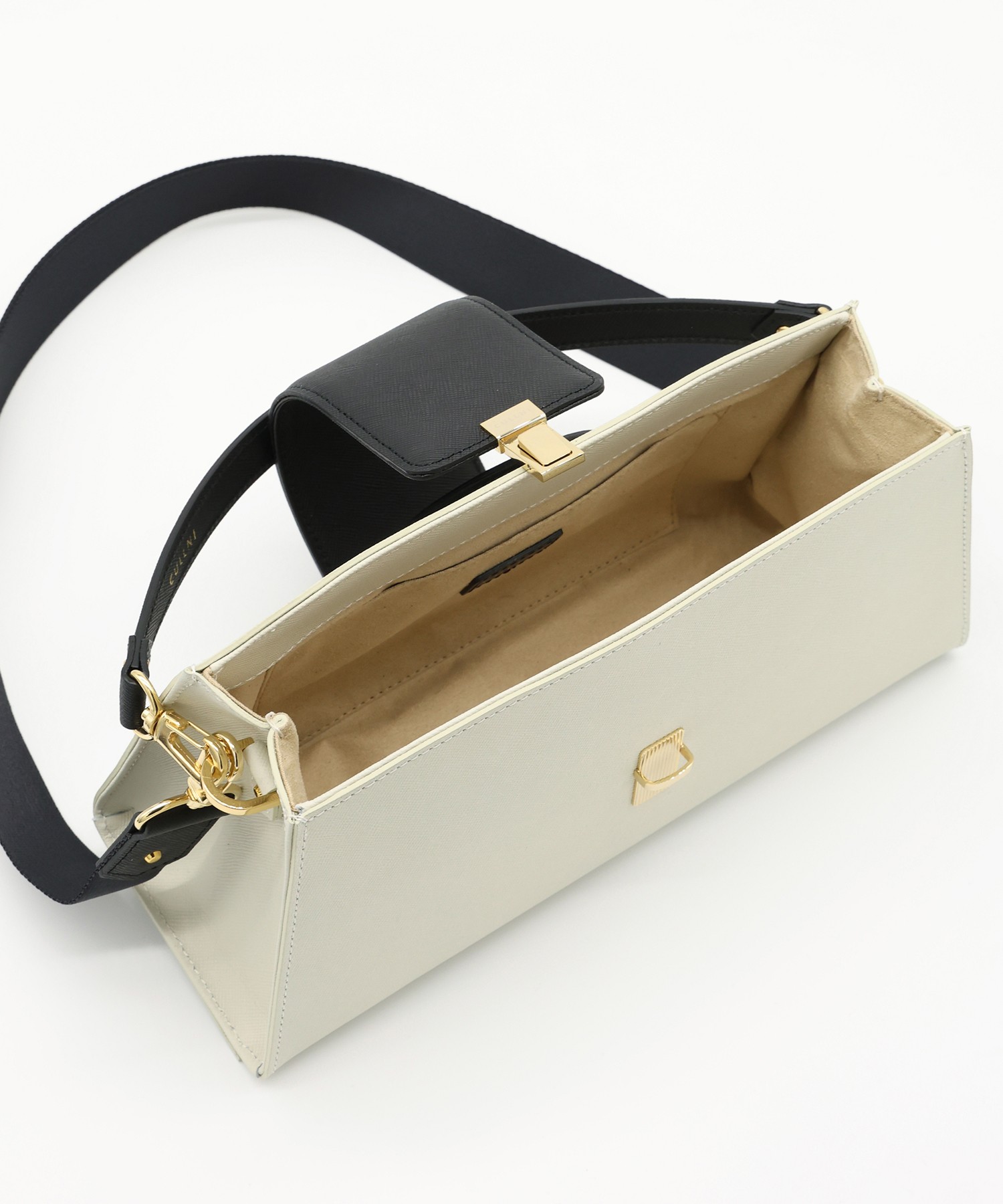 Flap Trapezoid Leather Bag