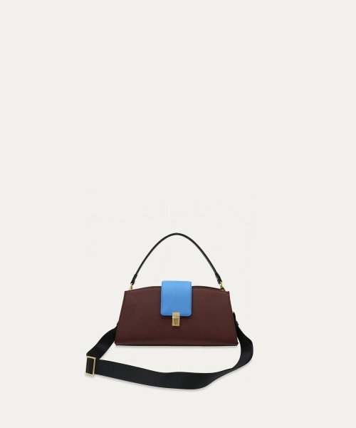Flap Trapezoid Leather Bag