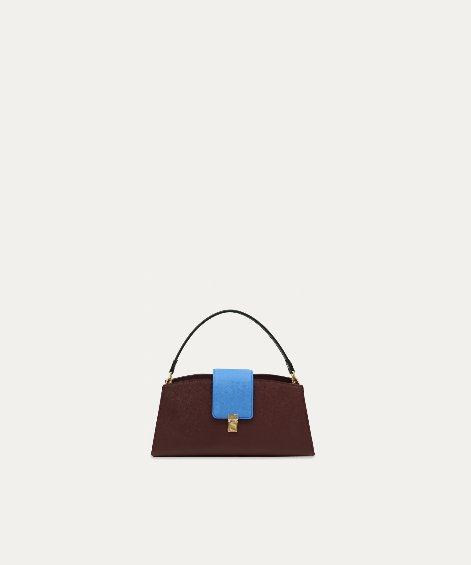 Flap Trapezoid Leather Bag