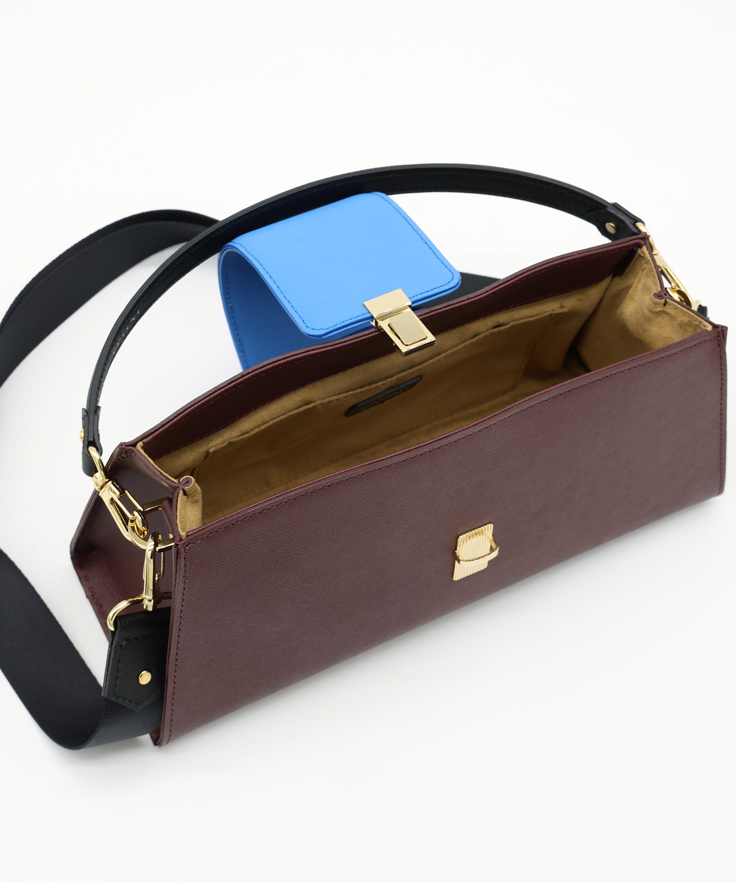 Flap Trapezoid Leather Bag