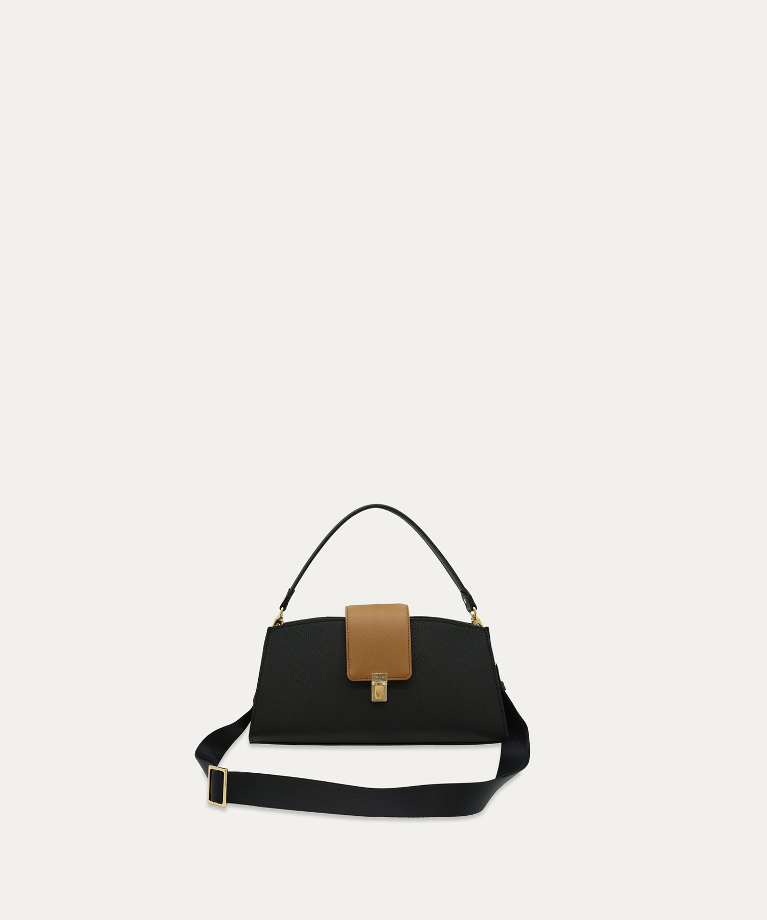 Flap Trapezoid Leather Bag