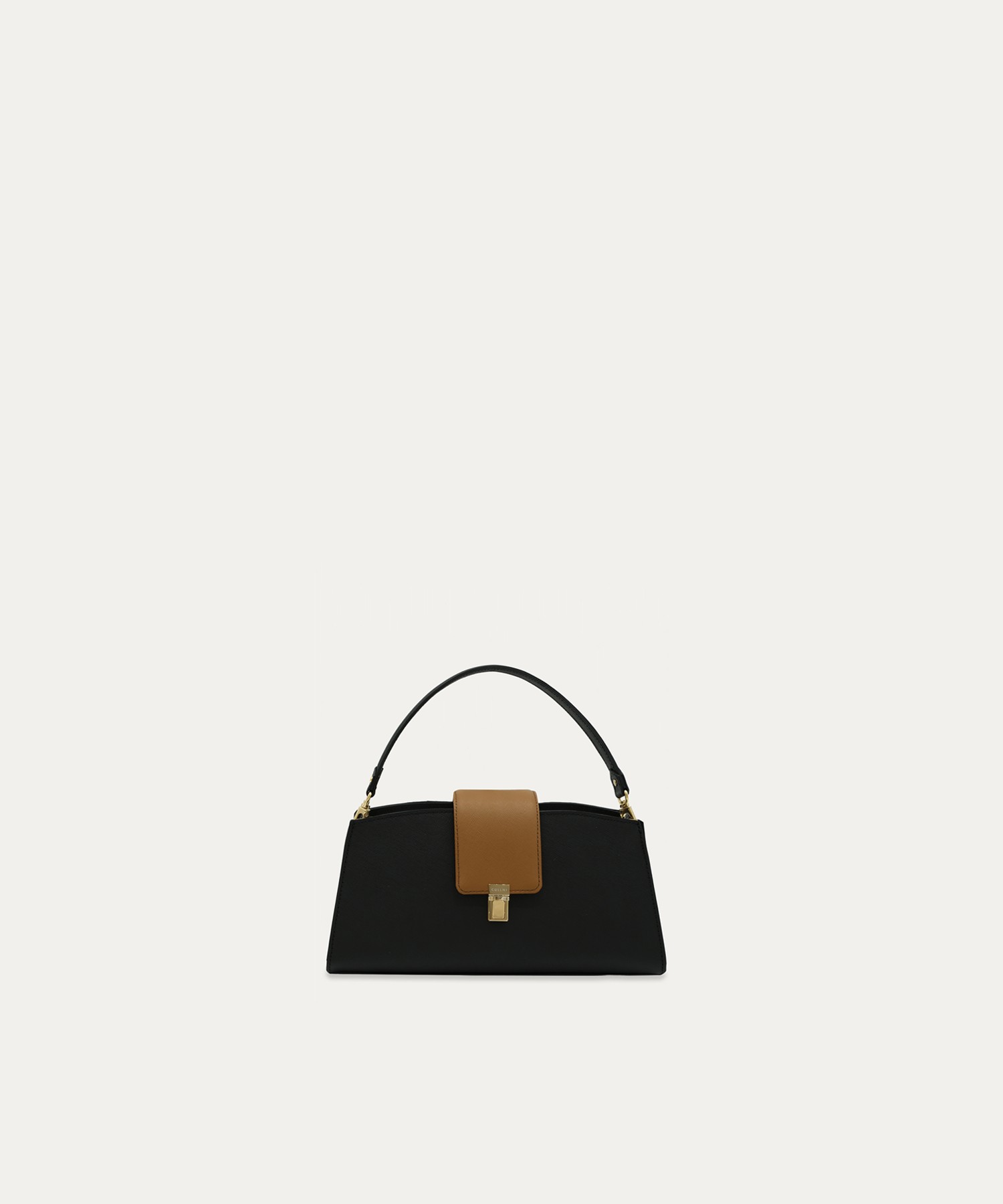 Flap Trapezoid Leather Bag