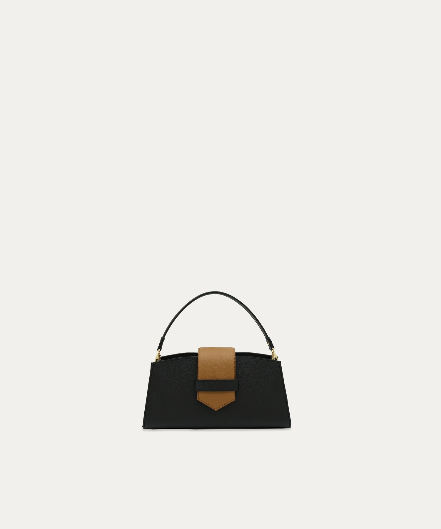 Flap Trapezoid Leather Bag