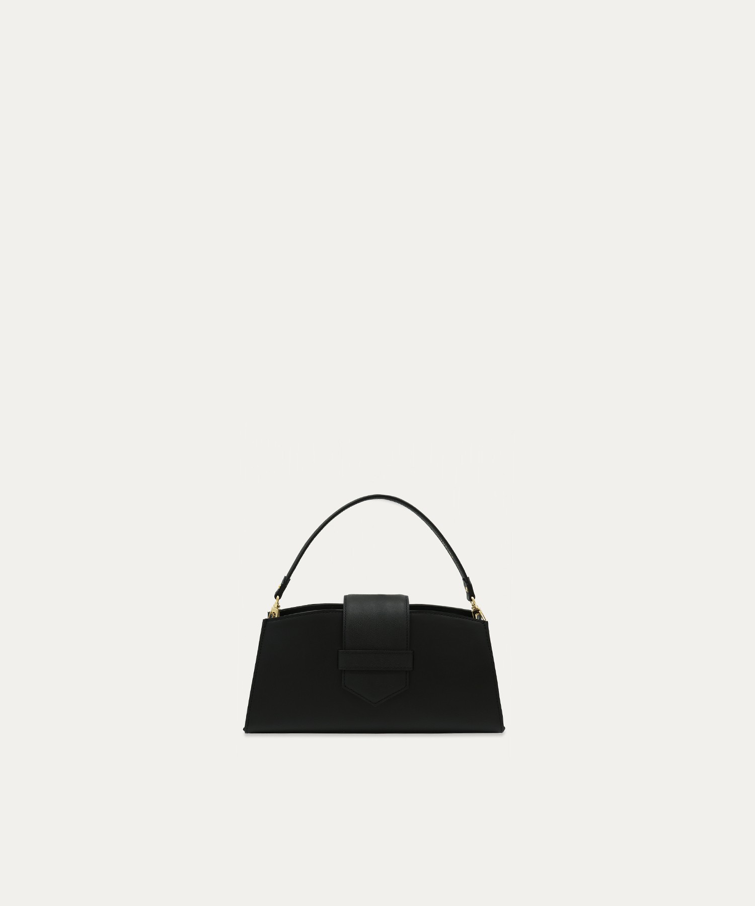 Flap Trapezoid Leather Bag