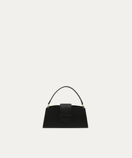 Flap Trapezoid Leather Bag