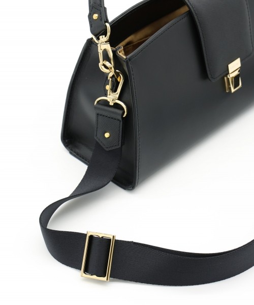 Flap Trapezoid Leather Bag
