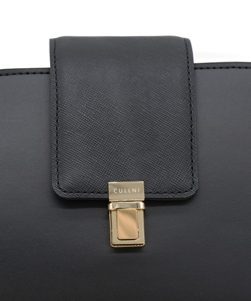 Flap Trapezoid Leather Bag