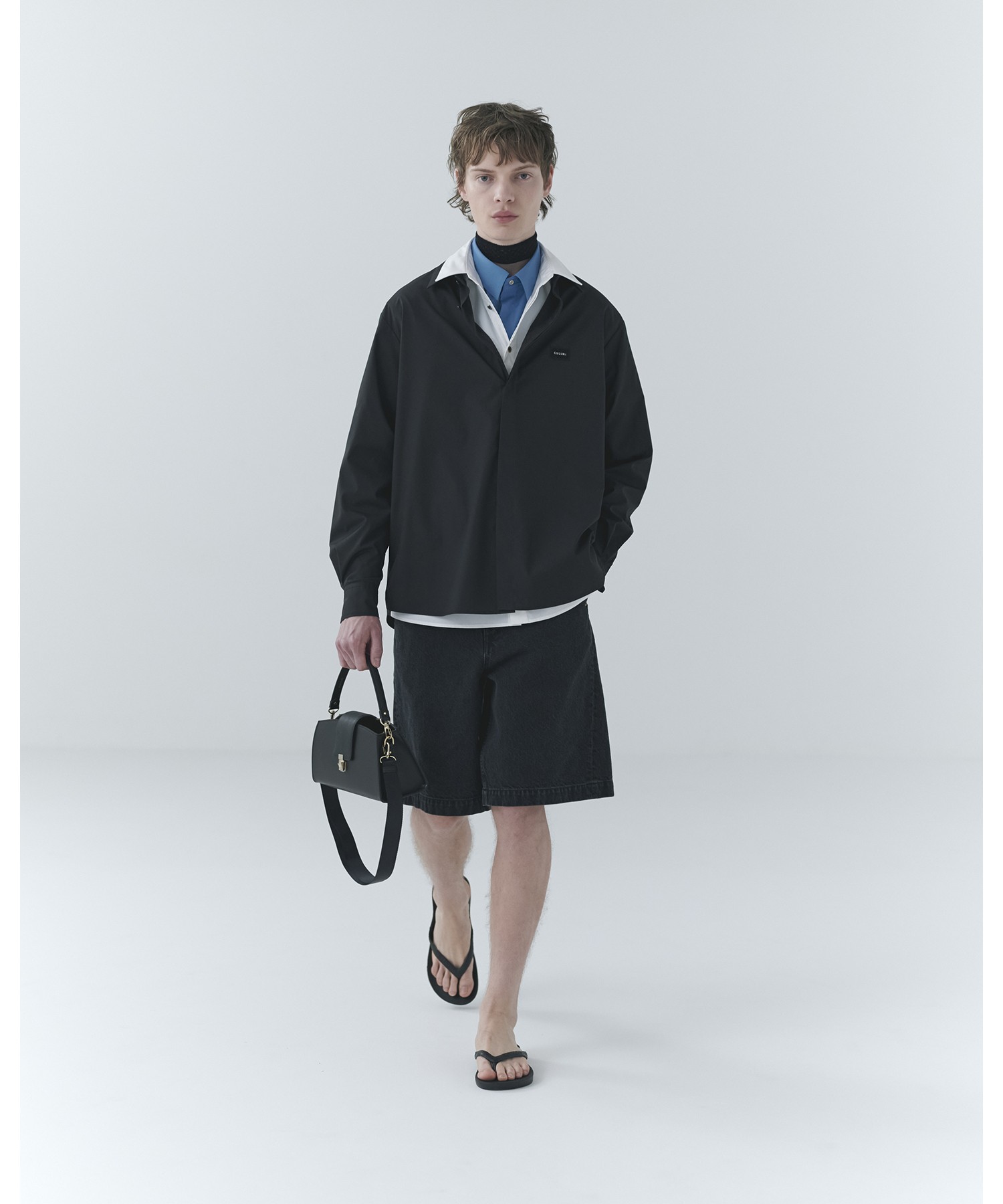 Flap Trapezoid Leather Bag