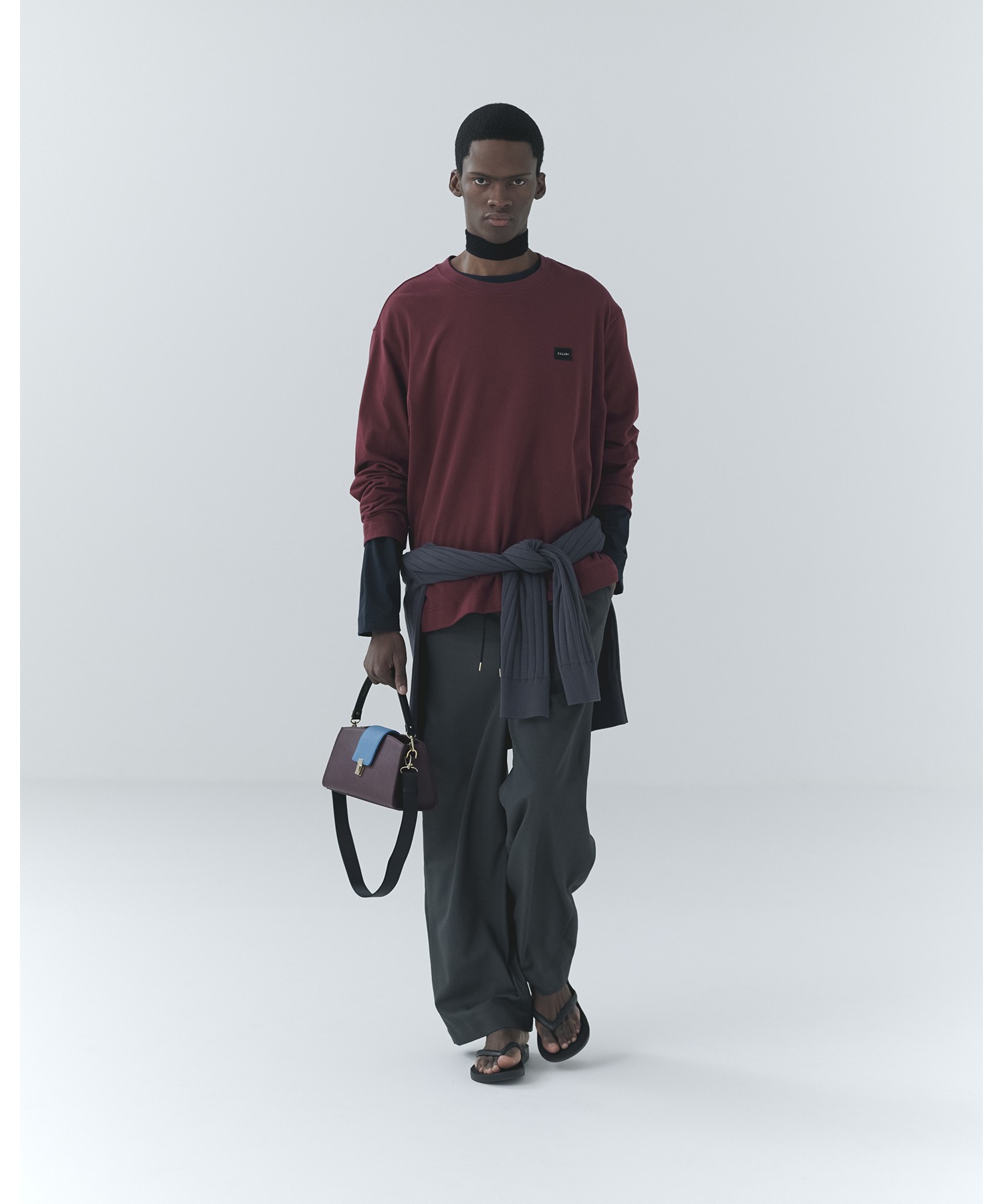 Flap Trapezoid Leather Bag