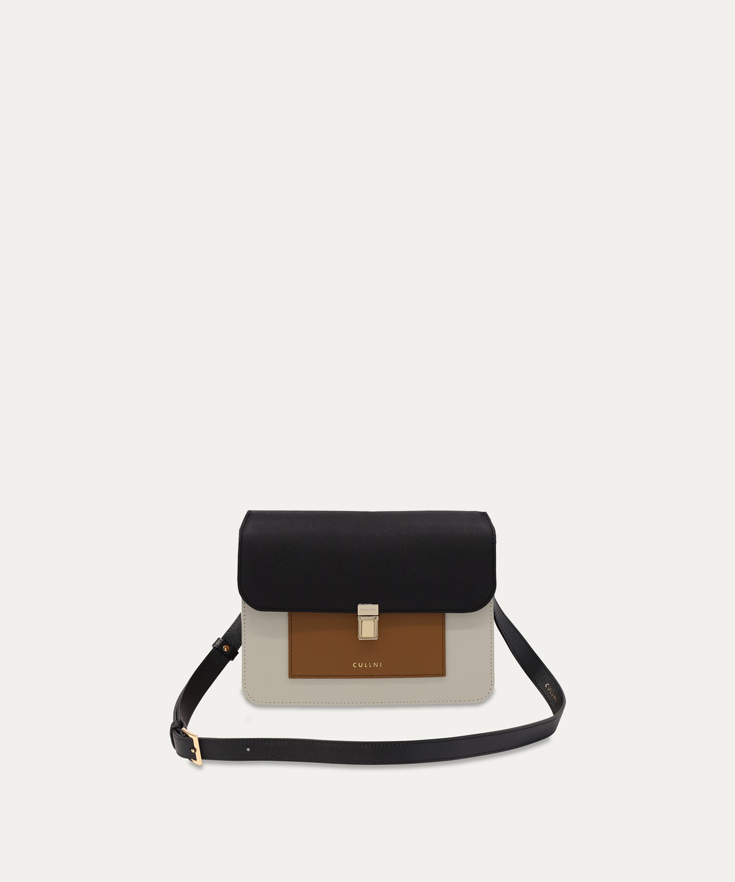 Leather Tuck Lock Mini Flap Bag