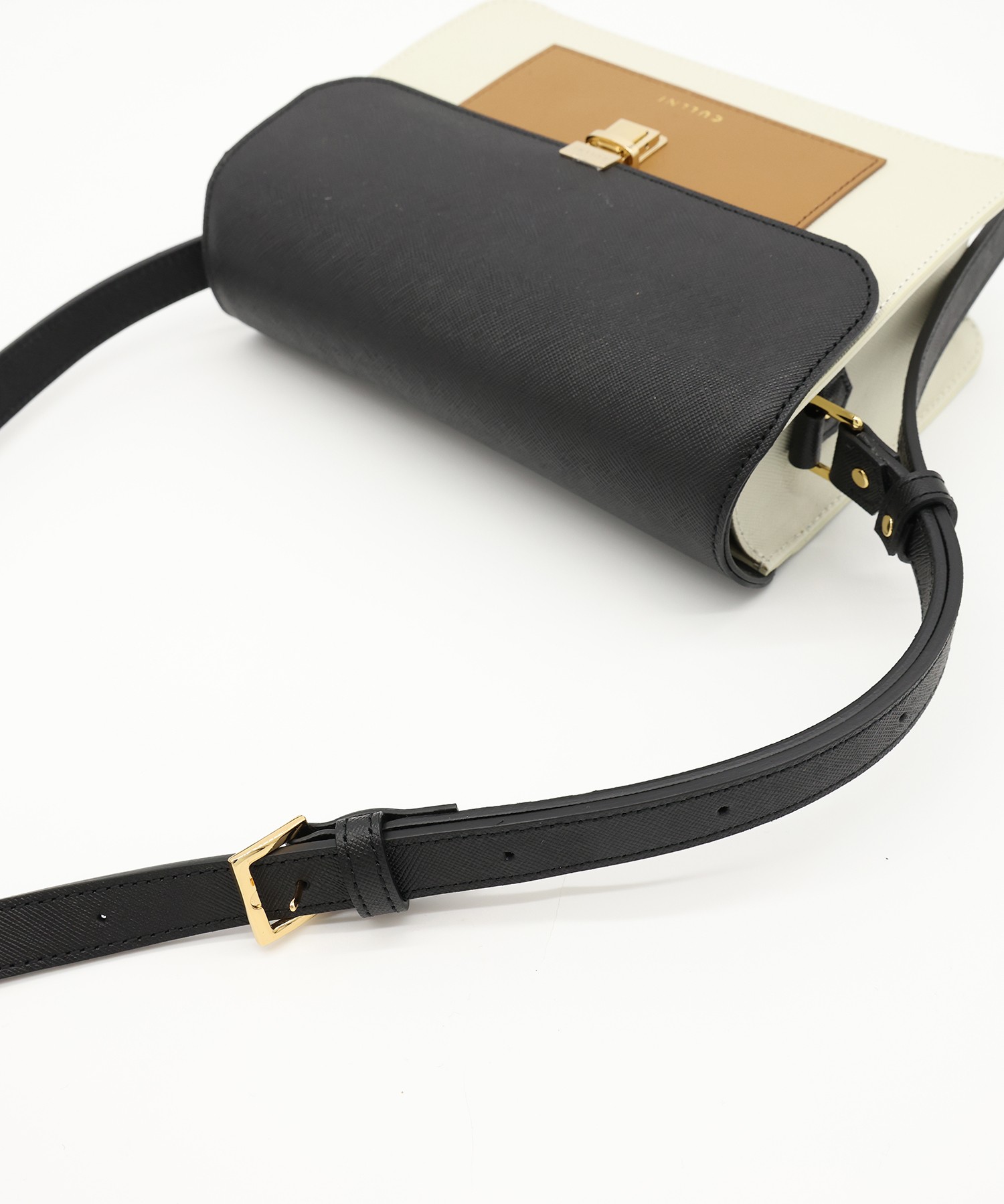 Leather Tuck Lock Mini Flap Bag
