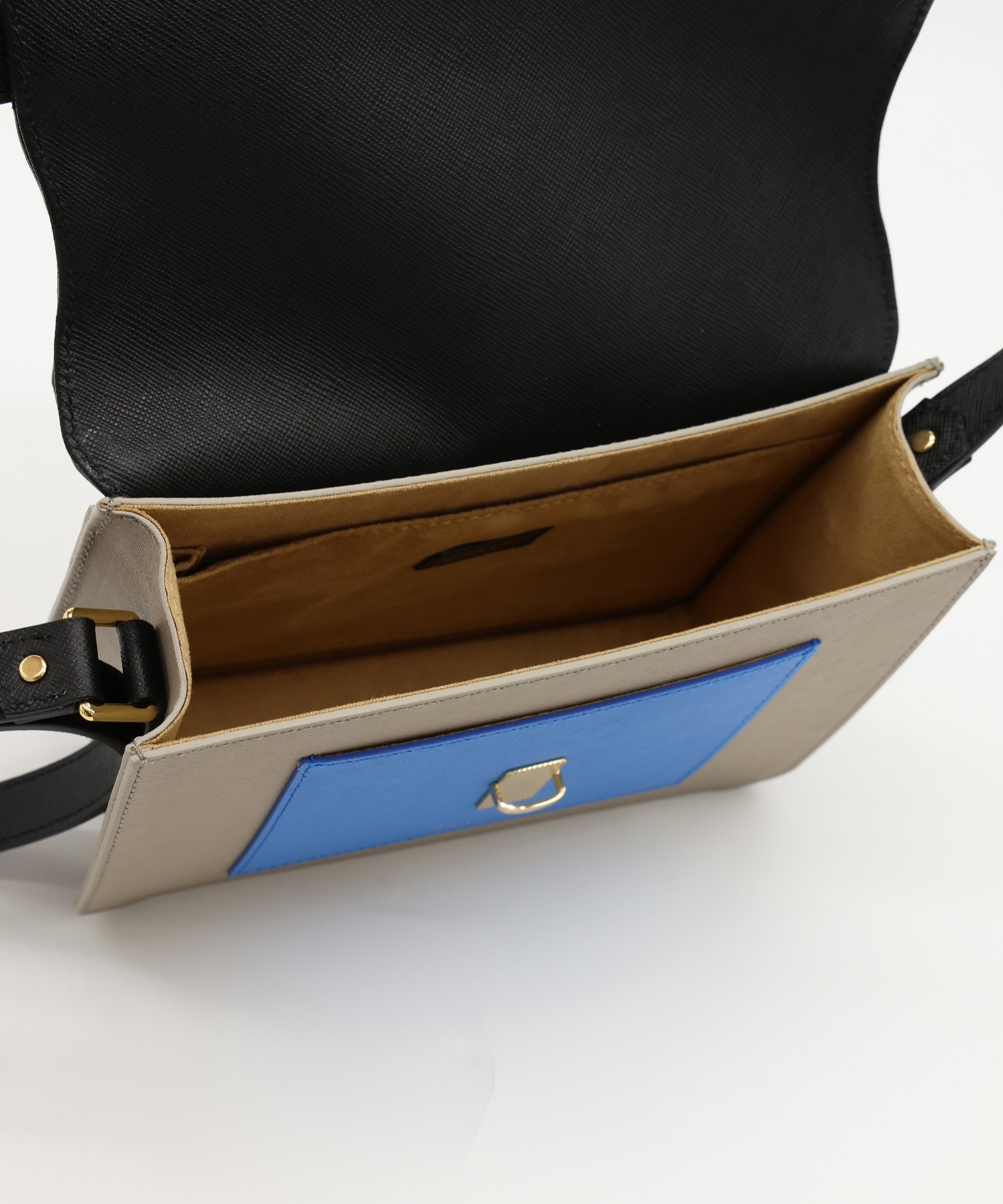Leather Tuck Lock Mini Flap Bag