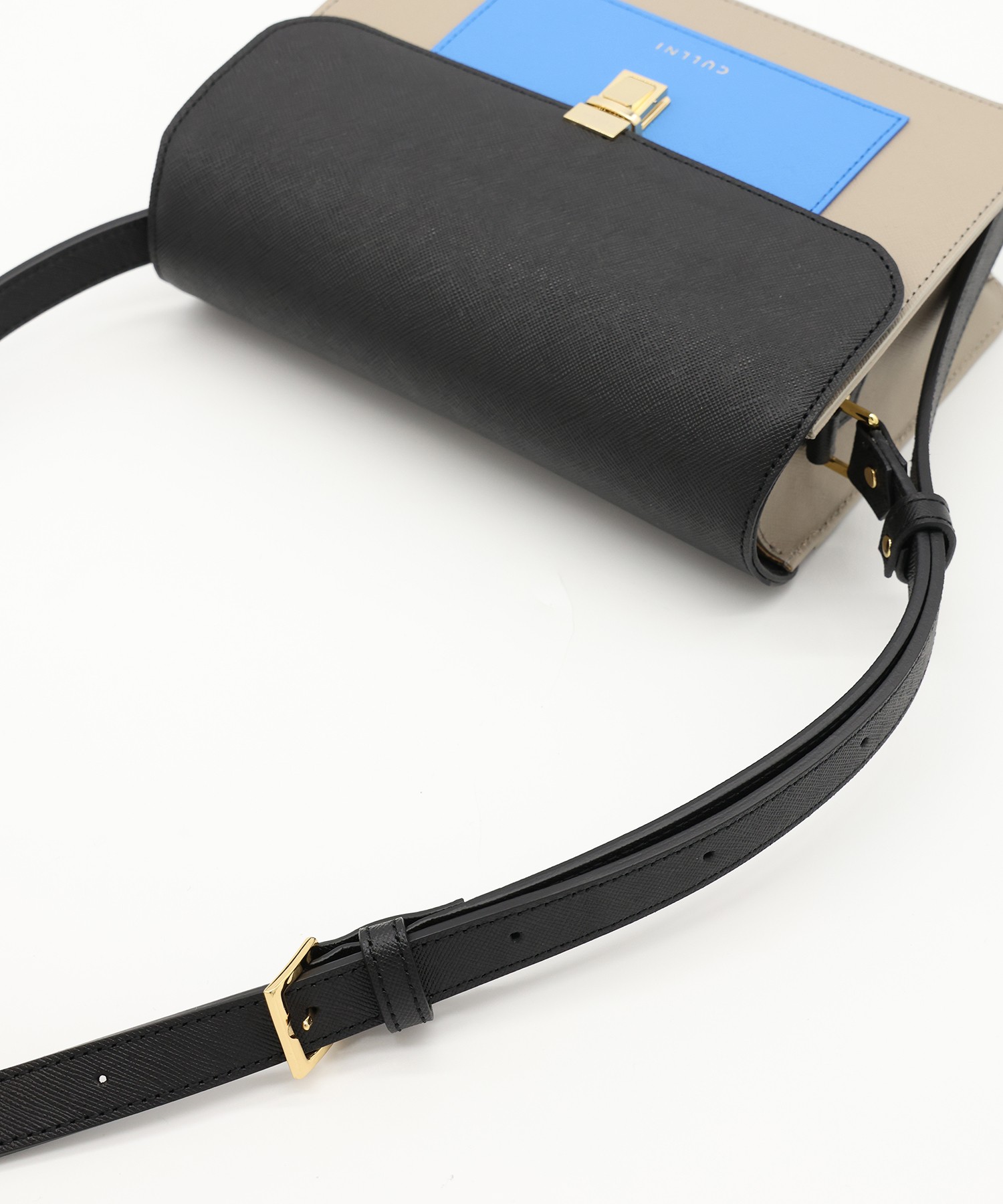 Leather Tuck Lock Mini Flap Bag