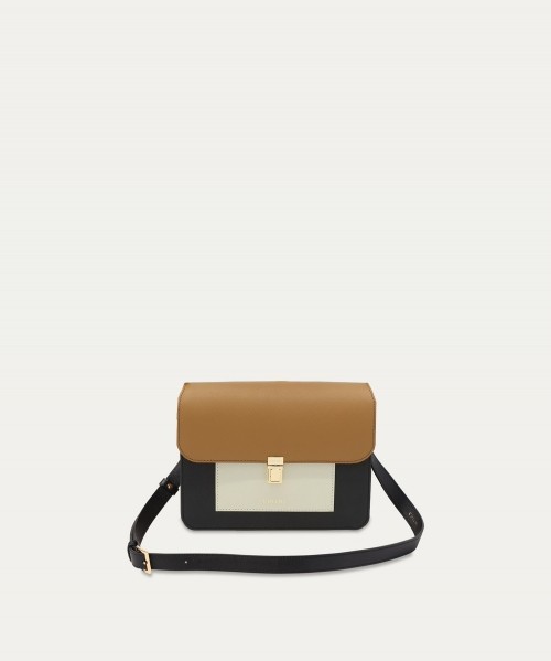 Leather Tuck Lock Mini Flap Bag