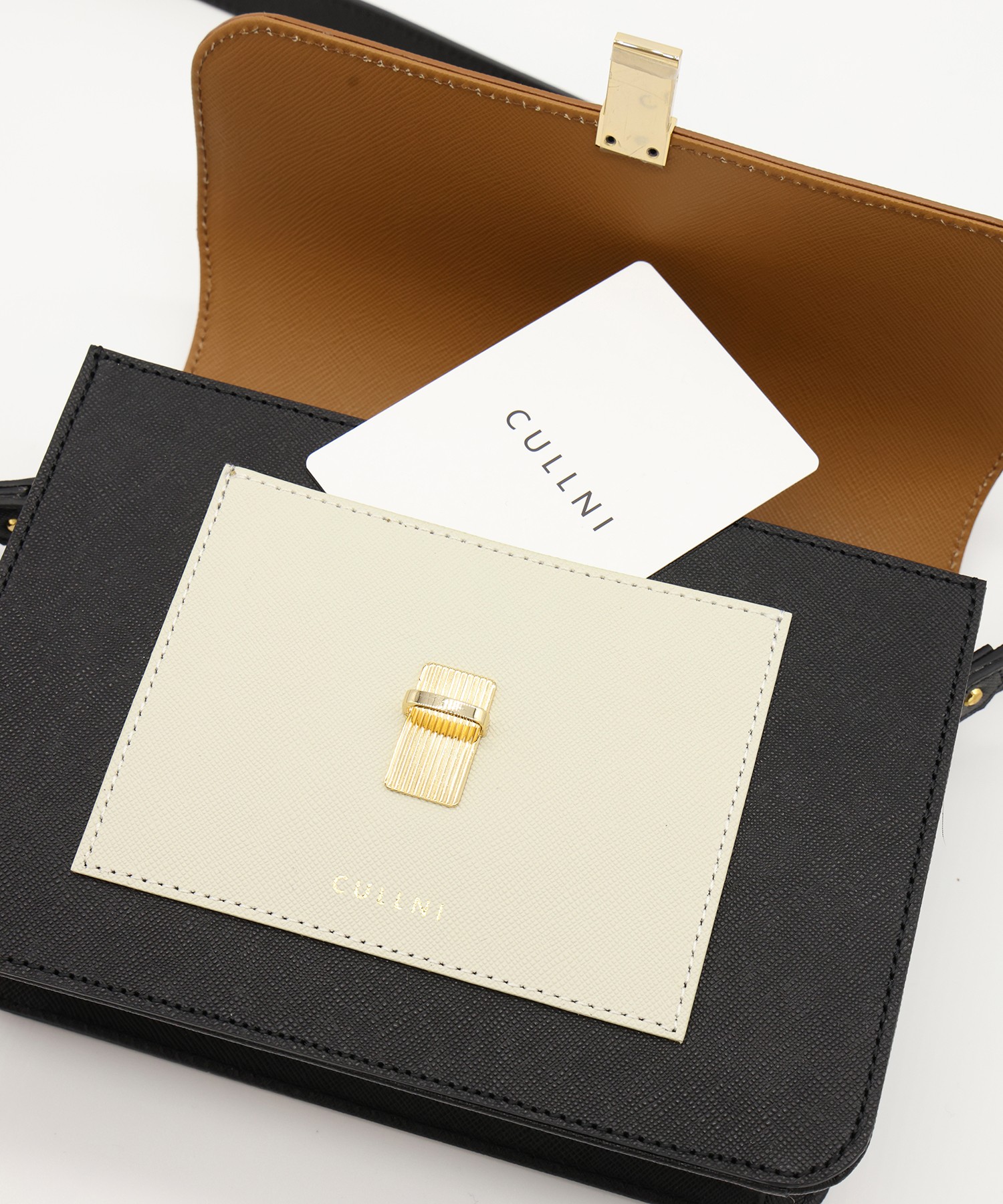 Leather Tuck Lock Mini Flap Bag