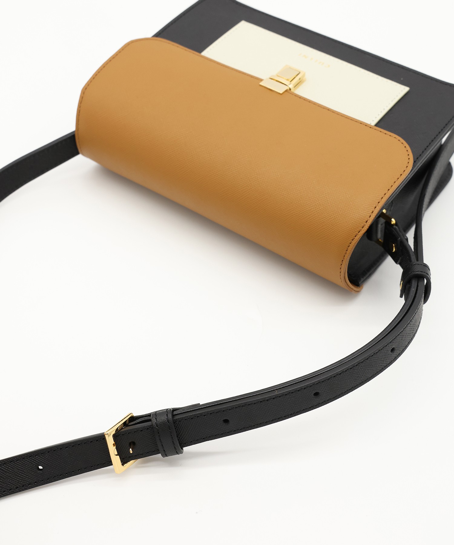 Leather Tuck Lock Mini Flap Bag
