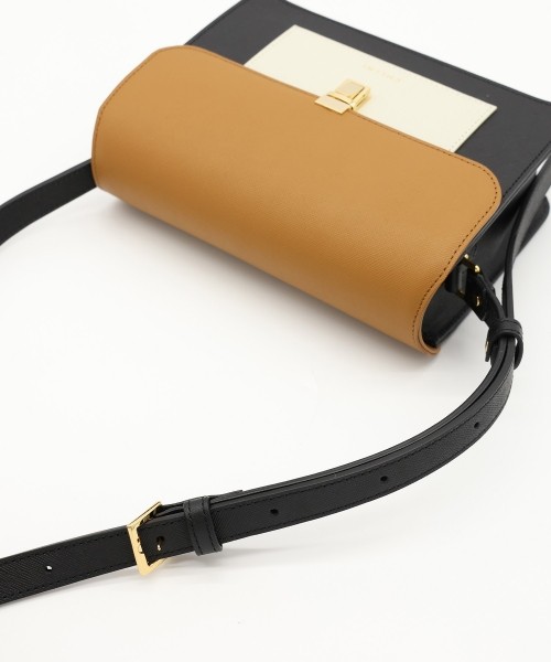 Leather Tuck Lock Mini Flap Bag