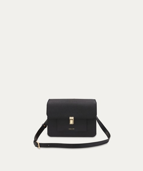 Leather Tuck Lock Mini Flap Bag