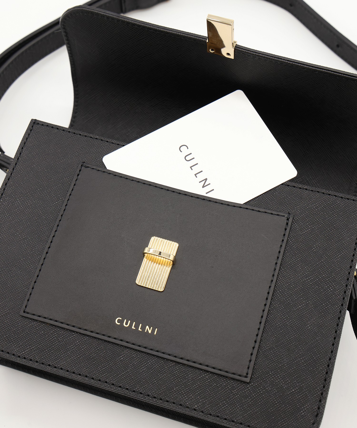 Leather Tuck Lock Mini Flap Bag