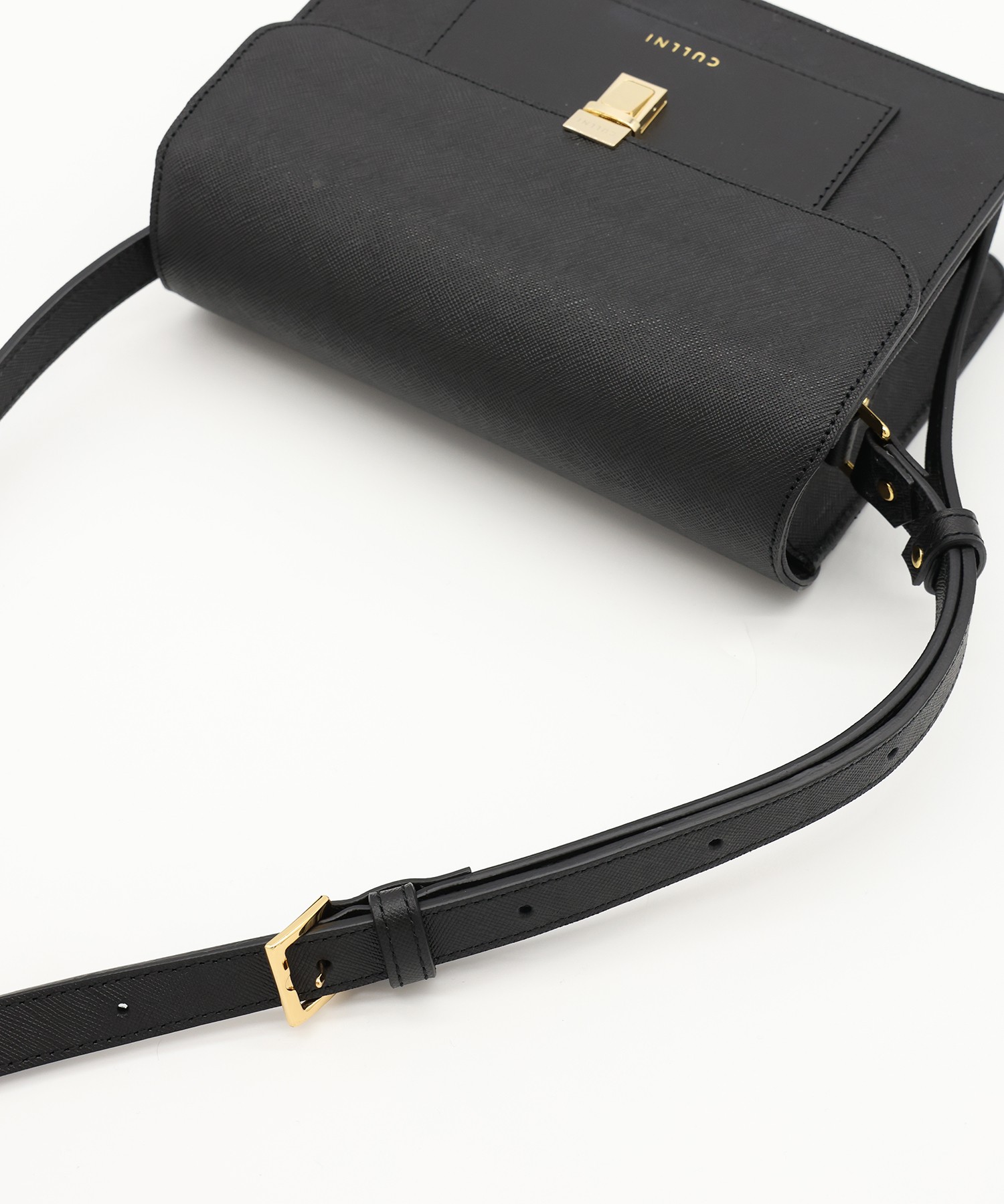 Leather Tuck Lock Mini Flap Bag