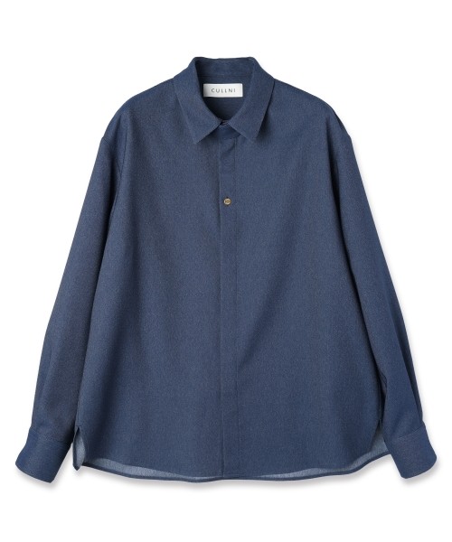 CULLNI ONLINE STORE / Faux Denim Front Fly Chin Tab Shirt