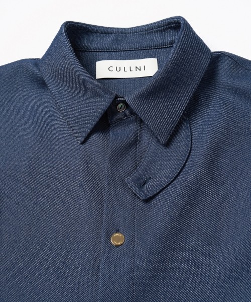 CULLNI ONLINE STORE / Faux Denim Front Fly Chin Tab Shirt