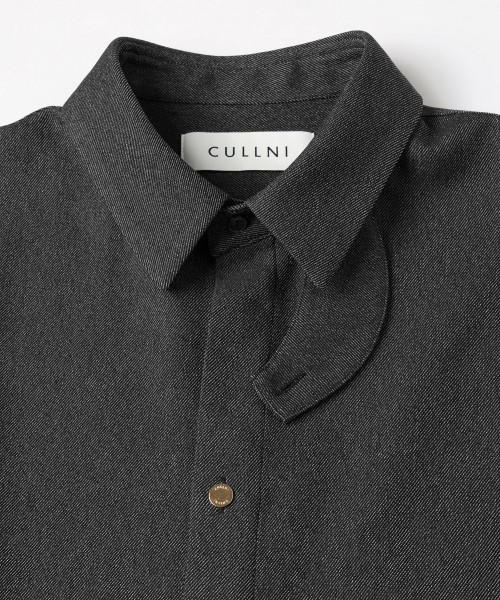 CULLNI ONLINE STORE / Faux Denim Front Fly Chin Tab Shirt