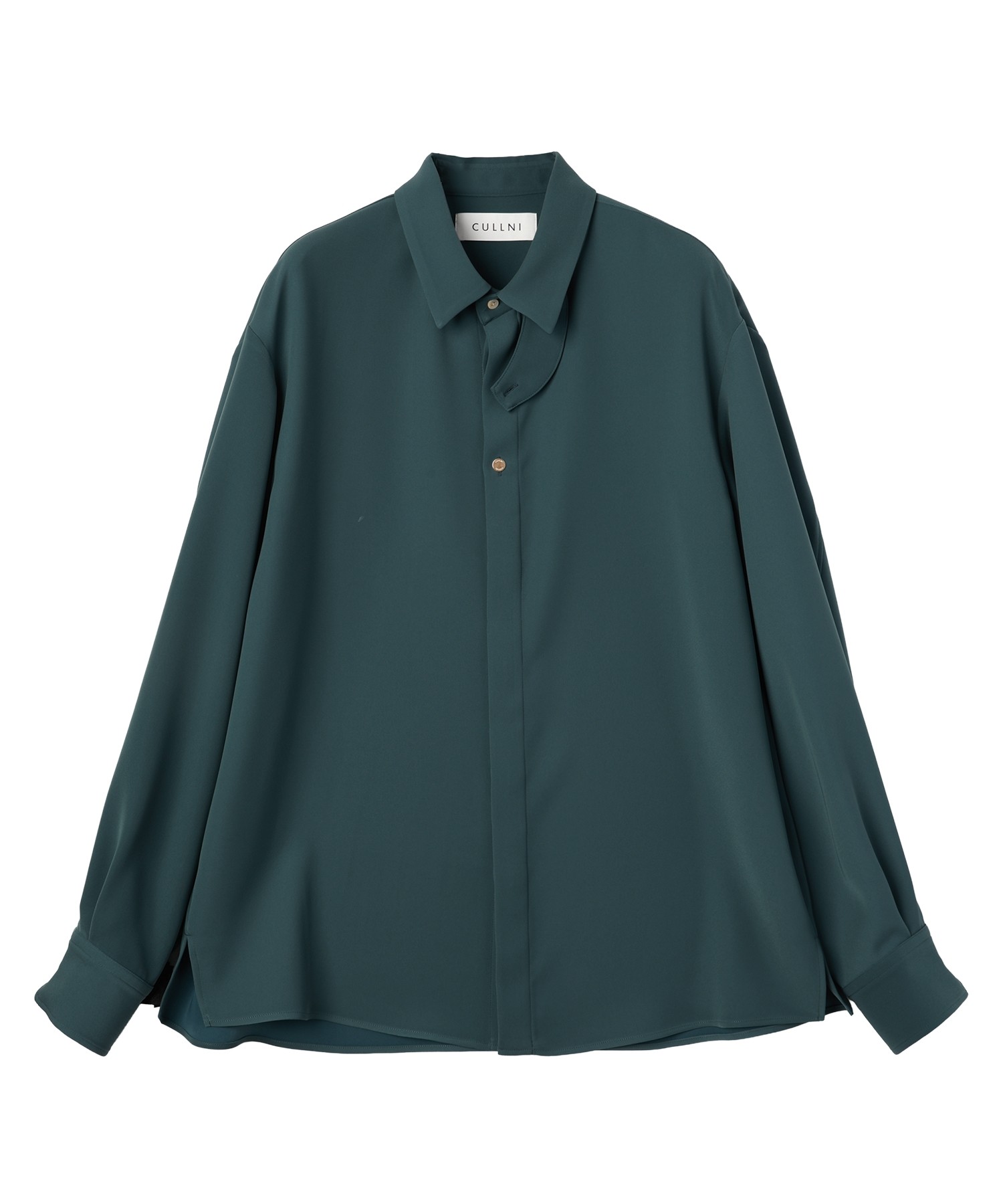 Double Cloth Twill Front Fly Chin Tab Shirt