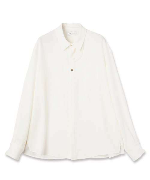 Double Cloth Twill Front Fly Chin Tab Shirt