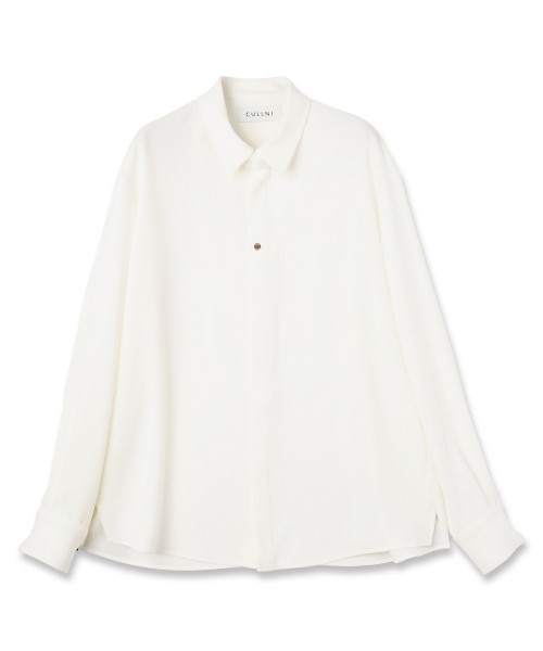 Double Cloth Twill Front Fly Chin Tab Shirt