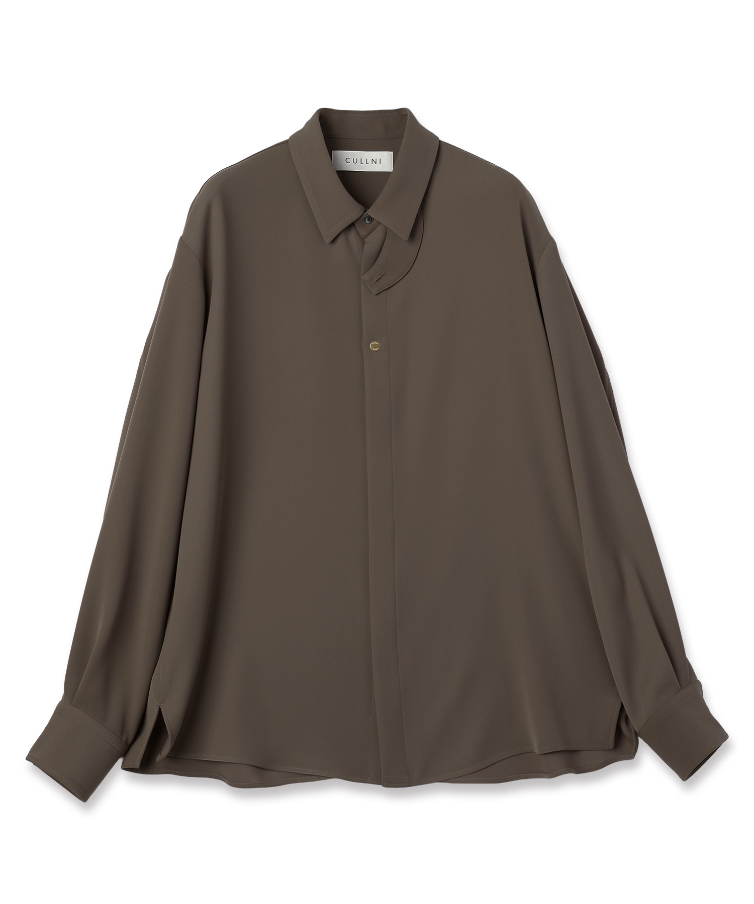 Double Cloth Twill Front Fly Chin Tab Shirt