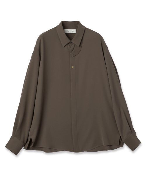 Double Cloth Twill Front Fly Chin Tab Shirt