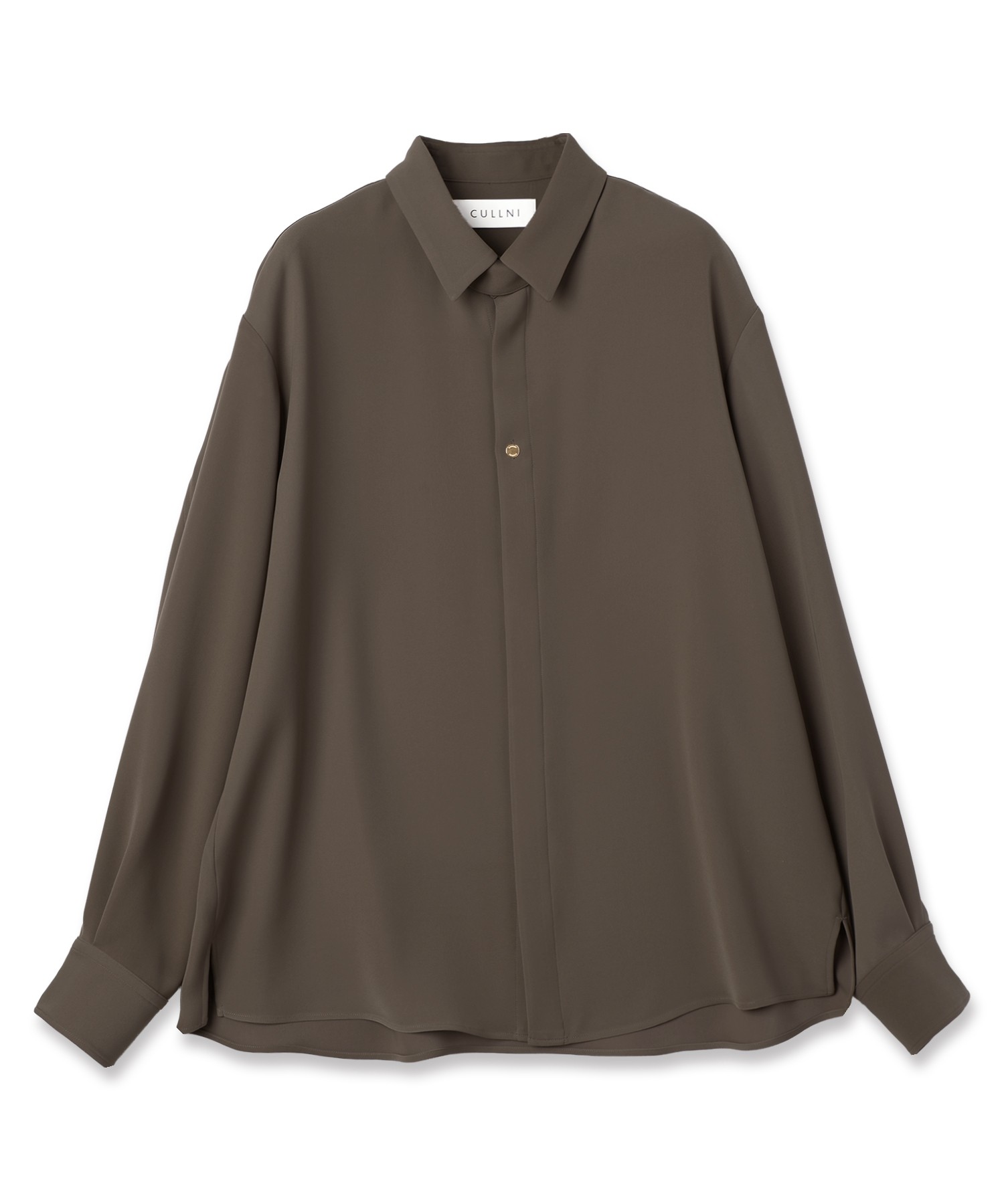 Double Cloth Twill Front Fly Chin Tab Shirt