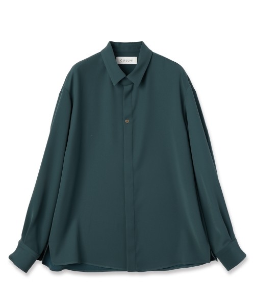 Double Cloth Twill Front Fly Chin Tab Shirt