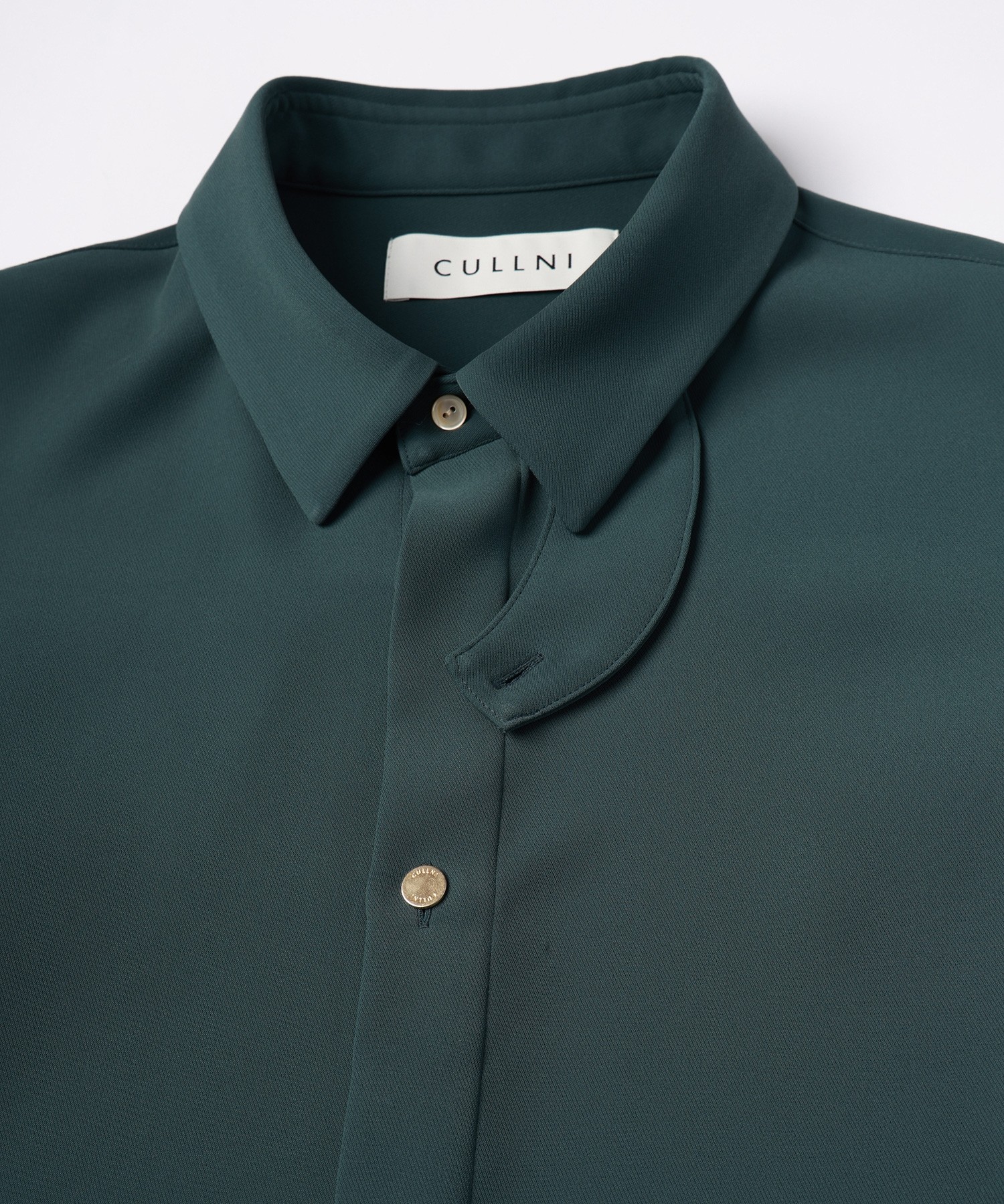 Double Cloth Twill Front Fly Chin Tab Shirt