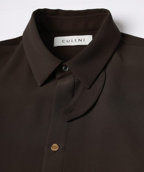 Double Cloth Twill Front Fly Chin Tab Shirt