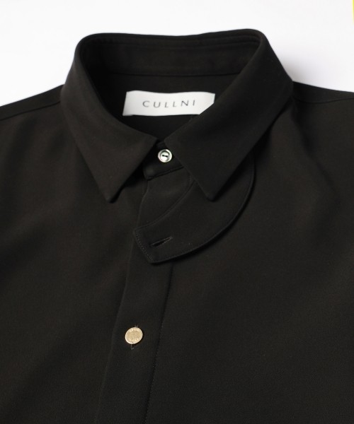 Double Cloth Twill Front Fly Chin Tab Shirt