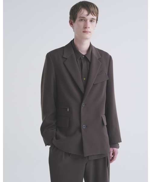 Double Cloth Twill Front Fly Chin Tab Shirt