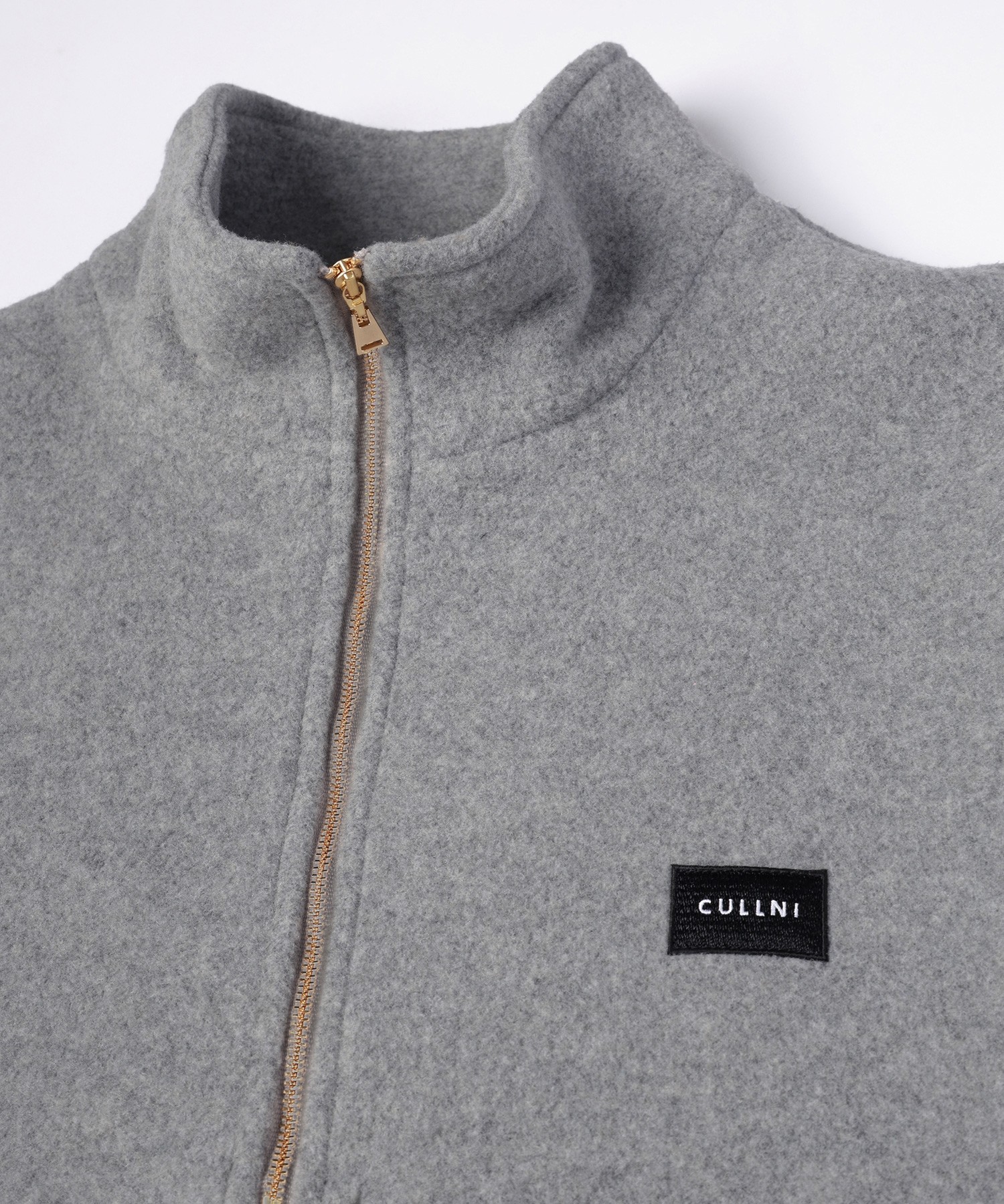 Half Zip High Neck Embroidery Patch Fleece Drawstring Pullover