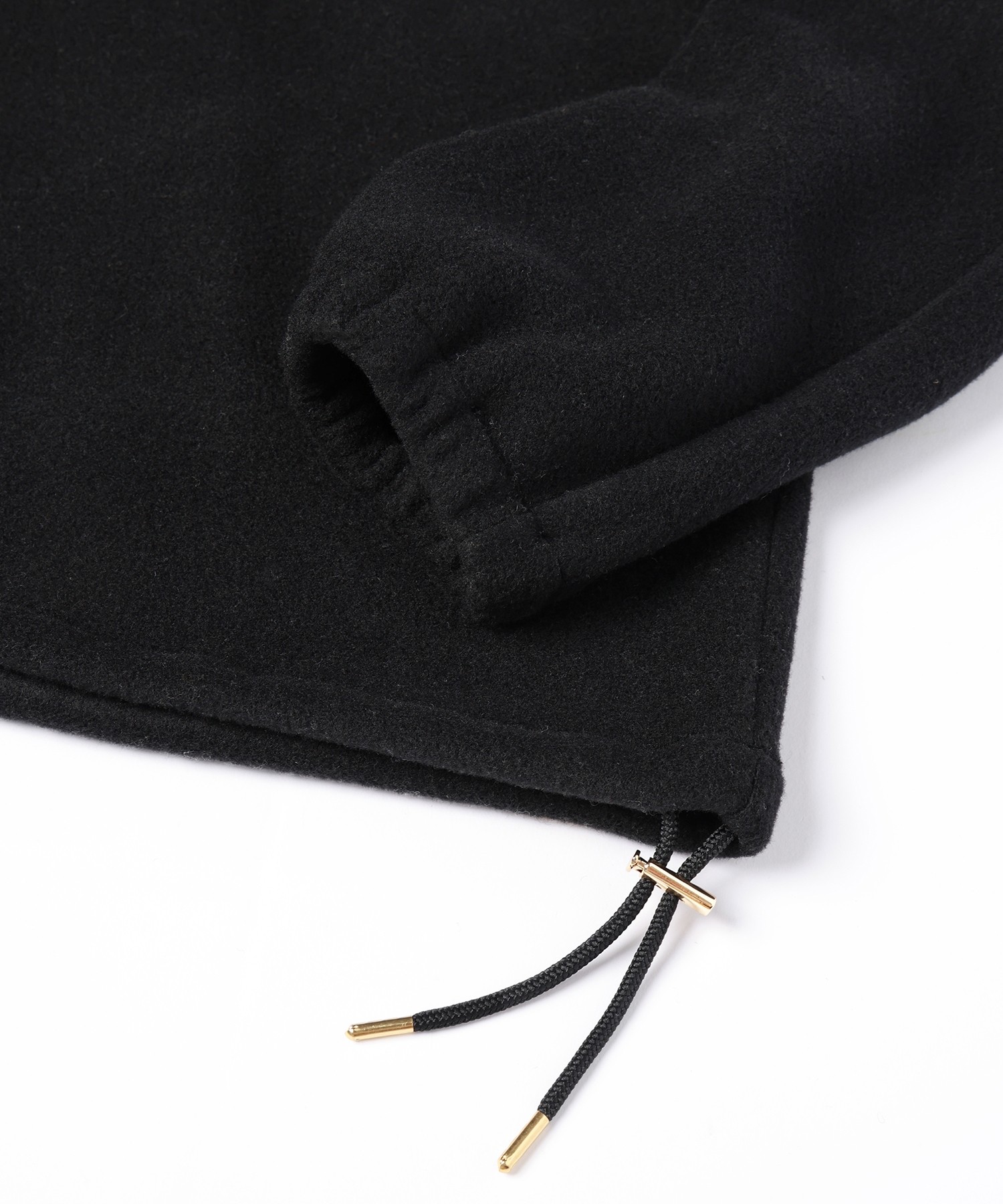 Half Zip High Neck Embroidery Patch Fleece Drawstring Pullover