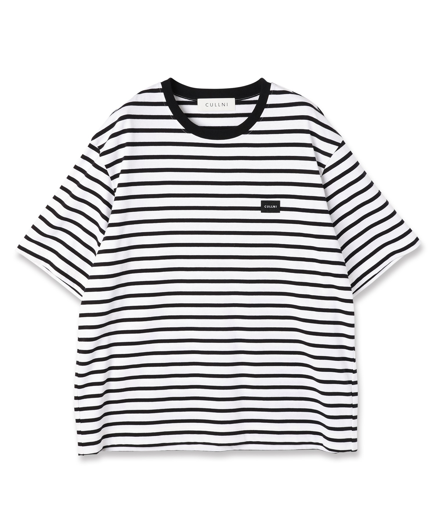 The Basic Embroidery Patch Short Sleeve Border Pullover